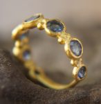blue sapphires ring// gold sapphire ring//blue sapphire gold ring//stones ring//24k gold ring//fine gold ring//multi stone blue sapphires