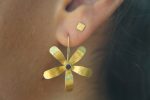 24k gold earrings//blue sapphire Earrings//Gold dangle earrings//gold long earrings//gold dangle earring//24k dangle earrings//gold dangle