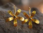 24k gold earrings//blue sapphire Earrings//Gold dangle earrings//gold long earrings//gold dangle earring//24k dangle earrings//gold dangle