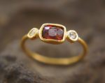 24k blue tourmaline and diamond ring//artisan tourmaline ring//24k tourmaline and diamond//24k gold ring//24k gold diamond ring