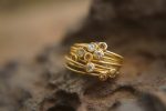 20k gold diamond stacking//gold diamond ring//handmade one of a kind//boho engagement ring//20k gold nugget ring//gold diamond stacking ring