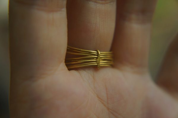 20k gold diamond stacking//gold diamond ring//handmade one of a kind//boho engagement ring//20k gold nugget ring//gold diamond stacking ring