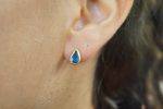24k blue sapphire studs//24k gold earrings//24k gold drop sapphire//gold stud earrings//24k gold earrings//24k studs//boho artisan studs