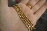 24k gold links necklace//24k handmade links necklace//gold artisan chain//24k gold chain necklace//artisan gold necklace