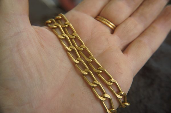 24k gold links necklace//24k handmade links necklace//gold artisan chain//24k gold chain necklace//artisan gold necklace