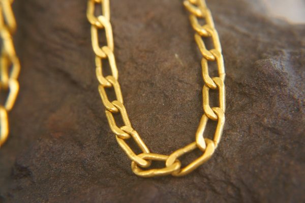 24k gold links necklace//24k handmade links necklace//gold artisan chain//24k gold chain necklace//artisan gold necklace
