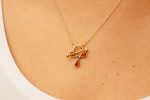 24k gold pendant/red sapphire sapphire//gold artisan pendant//blue sapphire flower pendant//multi stone pendant//artisan gold floral pendant