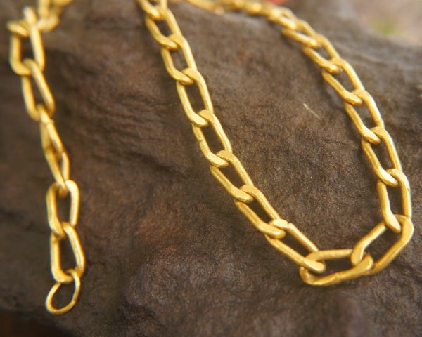 24k gold links necklace//24k handmade links necklace//gold artisan chain//24k gold chain necklace//artisan gold necklace