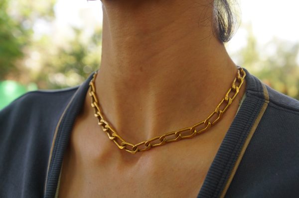 24k gold links necklace//24k handmade links necklace//gold artisan chain//24k gold chain necklace//artisan gold necklace