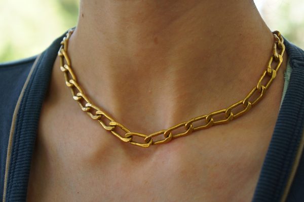 24k gold links necklace//24k handmade links necklace//gold artisan chain//24k gold chain necklace//artisan gold necklace
