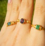 24k gold purple-blue sapphire ring//artisan purple-blue sapphire ring//24k gold ring//24k gold hand made sapphire ring