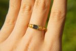 24k gold indicolite blue ring//artisan indicolite blue tourmaline ring//indicolite 24k ring//24k gold ring//24k gold hand made ring