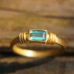 24k gold indicolite blue ring//artisan indicolite blue tourmaline ring//indicolite 24k ring//24k gold ring//24k gold hand made ring