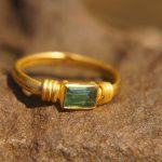 24k gold indicolite blue ring//artisan indicolite blue tourmaline ring//indicolite 24k ring//24k gold ring//24k gold hand made ring