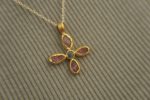 24k gold pendant//flower 24k gold //gold artisan charm//flower gold pendant/artisan gold pendant//tourmaline pendant charm//24k gold pendant