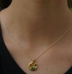 solid 24k gold pendant//gold emerald sapphire necklace//artisan gold handmade//24k gold pendant//24k gold pendant//emerald pendant//24k gold