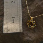 24k gold pendant// 24k gold flower //gold artisan charm//blue gold pendant//artisan gold pendant//tourmaline pendant charm//24k gold pendant