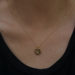 24k gold pendant// 24k gold flower //gold artisan charm//blue gold pendant//artisan gold pendant//tourmaline pendant charm//24k gold pendant
