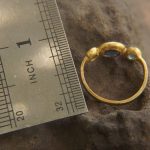 Blue sapphire ring//artisan aquamarine ring//aquamarine 24k ring//24k gold ring//24k gold sapphire ring//gold sapphire aquamarine