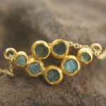 24k gold blue tourmaline pendant//handmade 24k pendant//artisan one of a kind gold pendant//mandala gold pendant//artisan gem pendant//24k