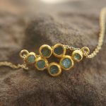 24k gold blue tourmaline pendant//handmade 24k pendant//artisan one of a kind gold pendant//mandala gold pendant//artisan gem pendant//24k