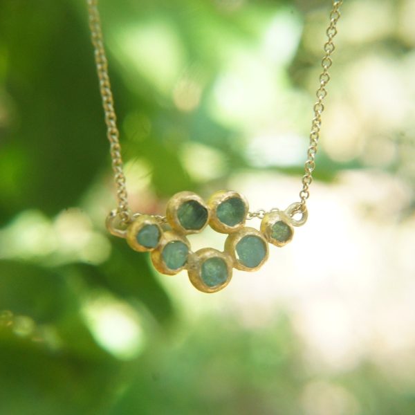 24k gold blue tourmaline pendant//handmade 24k pendant//artisan one of a kind gold pendant//mandala gold pendant//artisan gem pendant//24k
