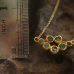 24k gold blue tourmaline pendant//handmade 24k pendant//artisan one of a kind gold pendant//mandala gold pendant//artisan gem pendant//24k