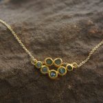 24k gold blue tourmaline pendant//handmade 24k pendant//artisan one of a kind gold pendant//mandala gold pendant//artisan gem pendant//24k