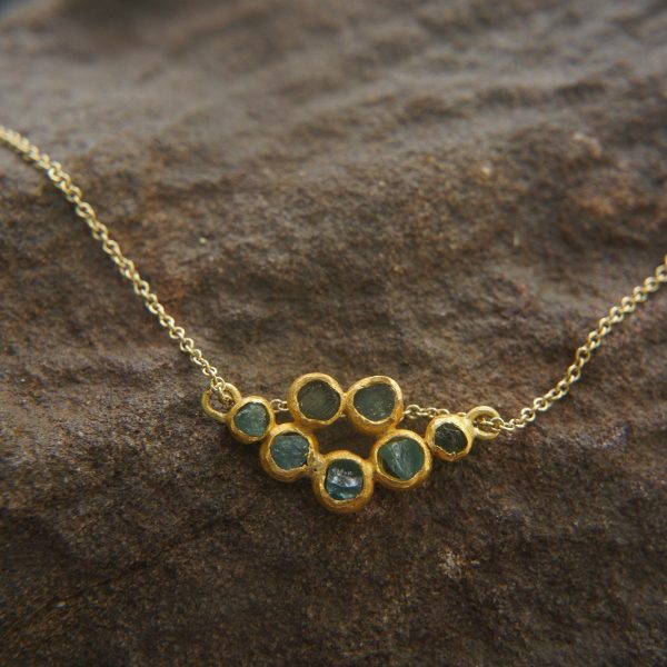 24k gold blue tourmaline pendant//handmade 24k pendant//artisan one of a kind gold pendant//mandala gold pendant//artisan gem pendant//24k