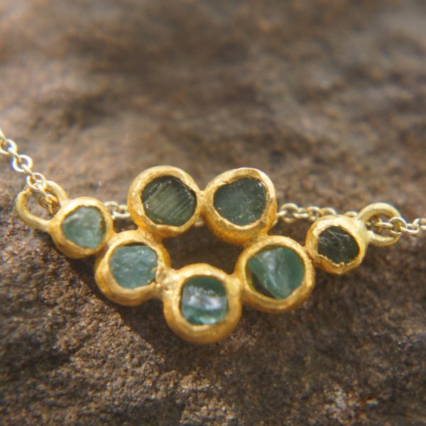 24k gold blue tourmaline pendant//handmade 24k pendant//artisan one of a kind gold pendant//mandala gold pendant//artisan gem pendant//24k