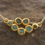 24k gold blue tourmaline pendant//handmade 24k pendant//artisan one of a kind gold pendant//mandala gold pendant//artisan gem pendant//24k