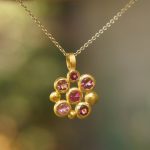 24k gold blue tourmaline pendant//handmade 24k pendant//artisan one of a kind gold pendant//mandala gold pendant//artisan gem pendant//24k
