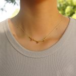 24k gold beaded charm necklace//24k multi stone necklace//24k gold necklace//charm necklace with gem stone//gold beaded necklace