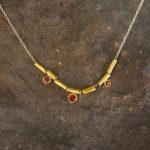 24k gold beaded charm necklace//24k multi stone necklace//24k gold necklace//charm necklace with gem stone//gold beaded necklace