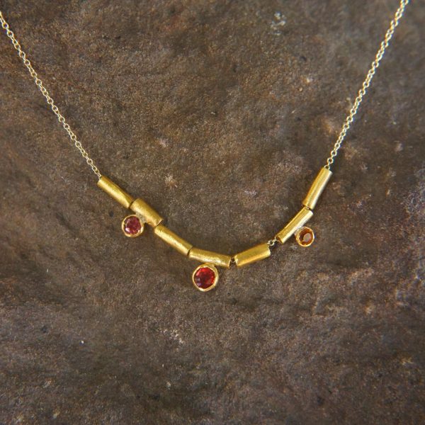 24k gold beaded charm necklace//24k multi stone necklace//24k gold necklace//charm necklace with gem stone//gold beaded necklace