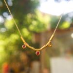 24k gold beaded charm necklace//24k multi stone necklace//24k gold necklace//charm necklace with gem stone//gold beaded necklace