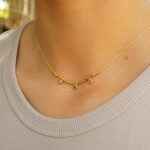 24k gold beaded charm necklace//24k multi stone necklace//24k gold necklace//emerald necklace with gem stone//gold beaded necklace
