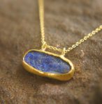 24k gold blue lapis Pendant//Gold lapis Pendant//lapis gold chain//lapis pendant//24k gold pendant//artisan 24k gold lapis pendant