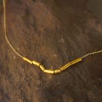 24k gold beaded necklace//24k gold necklace//long beaded necklace//24k necklace//artisan chic necklace//everyday gold necklace