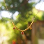 24k gold beaded charm necklace//24k multi stone necklace//24k gold necklace//charm necklace with gem stone//gold beaded necklace