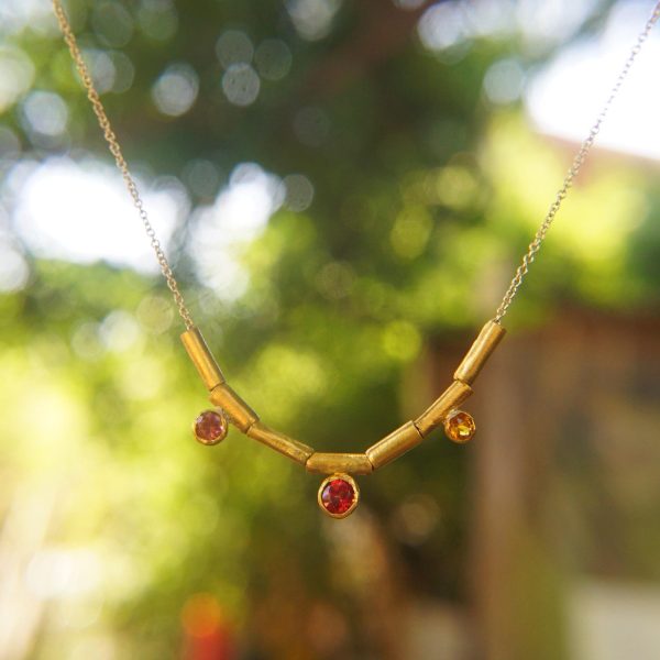 24k gold beaded charm necklace//24k multi stone necklace//24k gold necklace//charm necklace with gem stone//gold beaded necklace