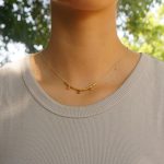 24k gold beaded charm necklace//24k multi stone necklace//24k gold necklace//charm necklace with gem stone//gold beaded necklace