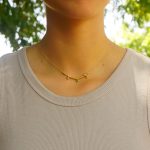 24k gold beaded charm necklace//24k multi stone necklace//24k gold necklace//emerald necklace with gem stone//gold beaded necklace