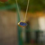 24k gold blue lapis Pendant//Gold lapis Pendant//lapis gold chain//lapis pendant//24k gold pendant//artisan 24k gold lapis pendant