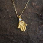 22k gold hamsa pendant//22k gold diamond pendant//gold evil eye pendant//artisan gold pendant//handmade hamsa pendant