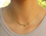 24k gold beaded charm necklace//24k multi stone necklace//24k gold necklace//emerald necklace with gem stone//gold beaded necklace