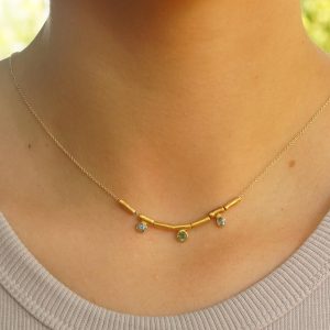 24k gold beaded charm necklace//24k multi stone necklace//24k gold necklace//emerald necklace with gem stone//gold beaded necklace