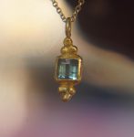 24k gold blue tourmaline pendant//artisan gold tourmaline pendant//24k tourmaline necklace//handmade tourmaline pendant//boho hippie chick