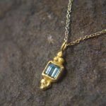 24k gold blue tourmaline pendant//artisan gold tourmaline pendant//24k tourmaline necklace//handmade tourmaline pendant//boho hippie chick