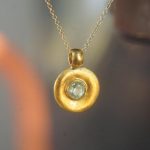solid 24k Paraiba tourmaline gold pendant//gold tourmaline pendant//artisan gold handmade//24k gold pendant//Paraiba tourmaline pendant